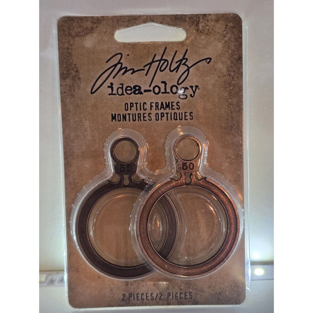 Tim Holtz Idea-ology Optic Frames 2pc Vintage Magnifying Lens Embellishments